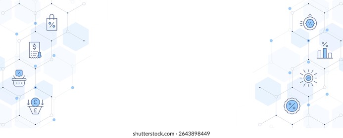Sales Banner Vector Illustration with Two-sided Icon Style. Line Duotone icon. Containing. shoppingbag, lowsales, shoppingbasket, salespipeline, discount, summersale, sale, flashsale.