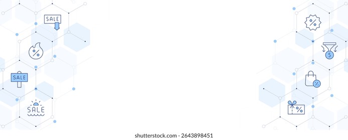 Sales Banner Vector Illustration with Two-sided Icon Style. Line Duotone icon. Containing. sales, hotsale, sale, summersale, voucher, discount, salespipeline.