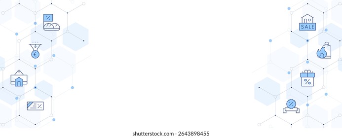 Sales Banner Vector Illustration with Two-sided Icon Style. Line Duotone icon. Containing. sales, salespipeline, sign, sale, gift, hotsale.