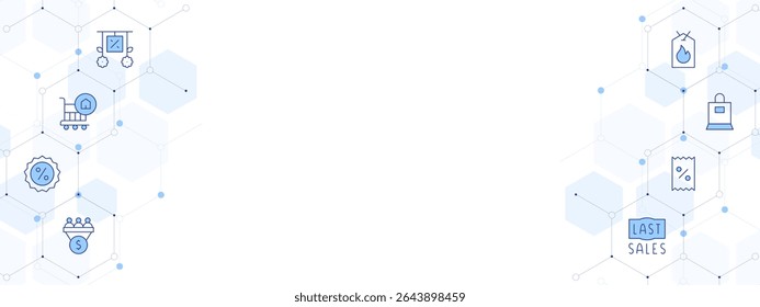 Sales Banner Vector Illustration with Two-sided Icon Style. Line Duotone icon. Containing. sale, offer, salespipeline, lastsales, sales, hotsale.