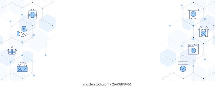 Sales Banner Vector Illustration with Two-sided Icon Style. Line Duotone icon. Containing. sales, discount, gift, sale, increase.