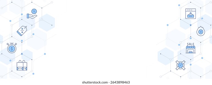 Sales Banner Vector Illustration with Two-sided Icon Style. Line Duotone icon. Containing. sale, discount, saletime, sales, shop, hotsale.