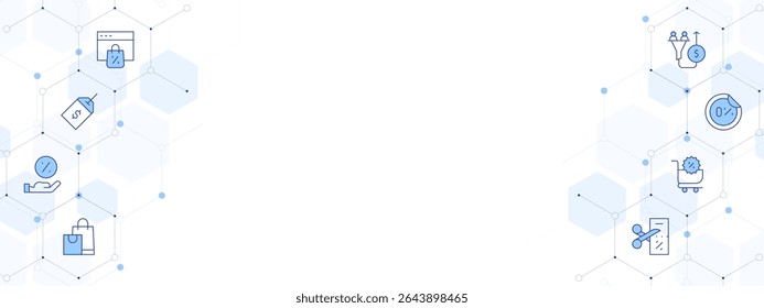 Sales Banner Vector Illustration with Two-sided Icon Style. Line Duotone icon. Containing. onlineshopping, sale, discount, shoppingbag, cut, shoppingcart