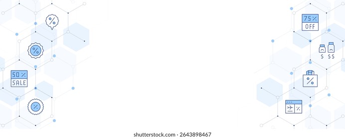 Sales Banner Vector Illustration with Two-sided Icon Style. Line Duotone icon. Containing. discount, sale, sales, paperbag, upselling.