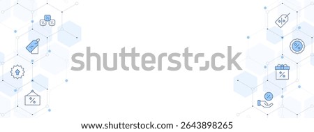 Sales Banner Vector Illustration with Two-sided Icon Style. Line Duotone icon. Containing. discount, pricetag, sale.
