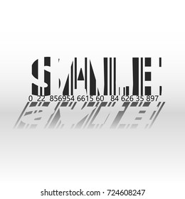 Sales of bar code with shadow Vector illustration.