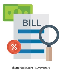 Sales bill flat icon 