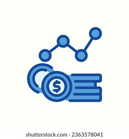 sales blue icon, isolated icon in light background, perfect for website, blog, logo, graphic design, social media, UI, mobile app