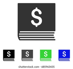 Sales Book flat vector pictograph. Colored sales book gray, black, blue, green icon versions. Flat icon style for application design.