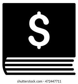 Sales Book icon. Vector style is flat iconic symbol with rounded angles, black color, white background.