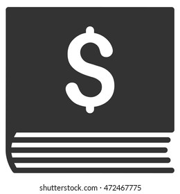 Sales Book icon. Vector style is flat iconic symbol with rounded angles, gray color, white background.