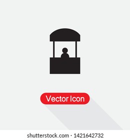 Sales Booth Icon In Flat Design Vector Illustration Eps10