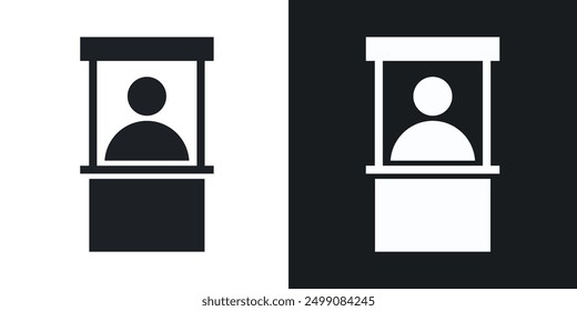 Sales booth icon in solid style