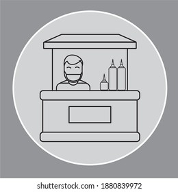 Sales Booth Icon Vector Illustration. 