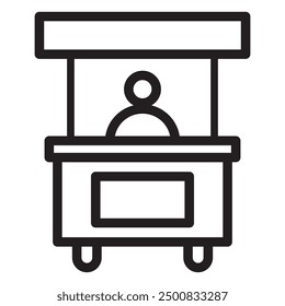 Ilustración vectorial de icono de stand de ventas. Vector ilustración gráfica del stand de ventas. EPS 10