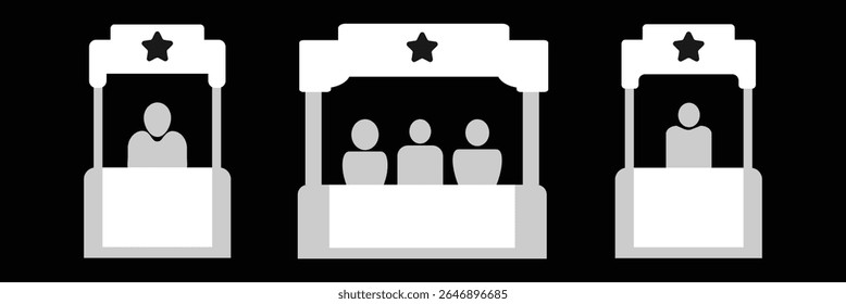Ilustração do vetor do ícone do estande de vendas