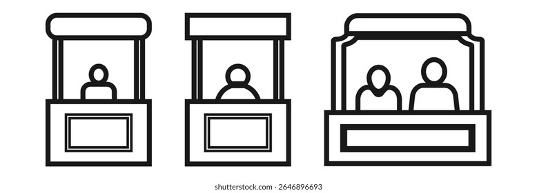 Ilustração do vetor do ícone do estande de vendas