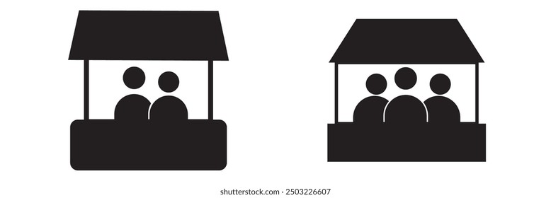 Sales booth icon Vector set  illustration
