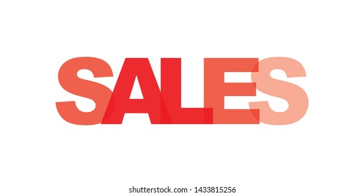 Sales business card text. Modern lettering poster. Color word art slogan icon. Phrases vector print design elements.