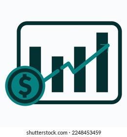 Sales or business growth flat icon design. Can be used for business app and web icons