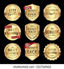 Sales business promotion golden labels collection