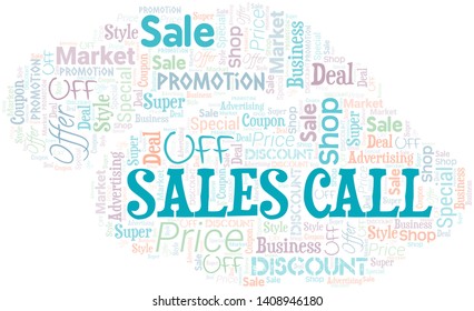 Sales Call Word Cloud. Wordcloud Made With Text.