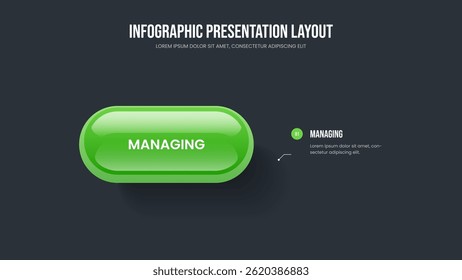 Sales Campaign Slide Template Vector Illustration. Product Innovation 1 Element Diagram Presentation Layout. Consulting Introduction One Option Infographic Frame Design.