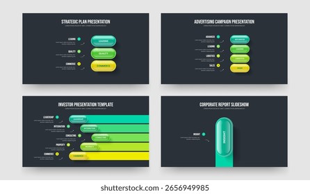Campanha de Vendas Três Quatro Cinco Um Elemento Apresentação Layout Vetor Ilustração Coleção. Proposta Visual 3 4 5 1 Opção Infográfico Quadro Modelo Conjunto.