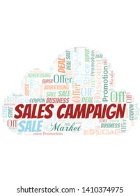 Sales Campaign Word Cloud. Wordcloud Made With Text.