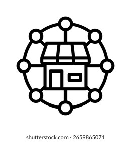 Ilustración vectorial de la línea de iconos del canal de ventas