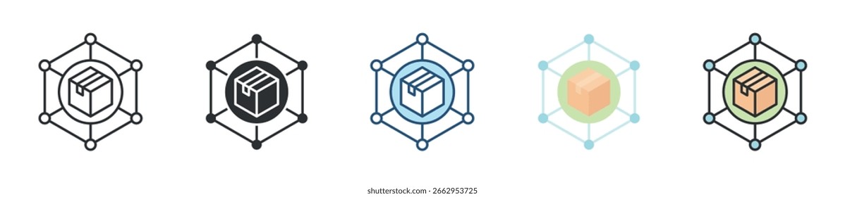 Conjunto de iconos de canal de ventas Colección de estilos múltiples
