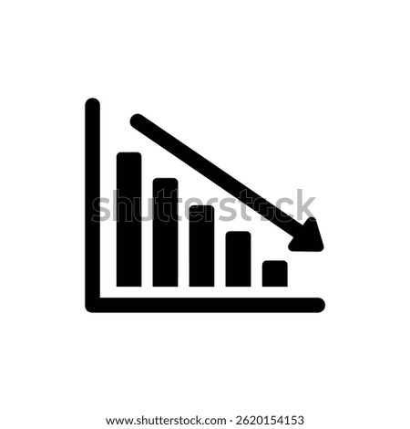 Sales Chart with Downward Trend Illustrating Sales Decline or Negative Performance