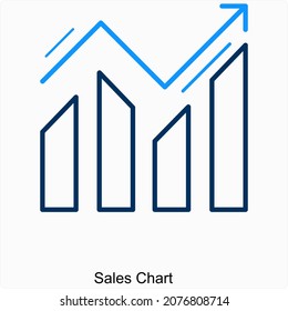 Sales Chart or Graph Icon Concept