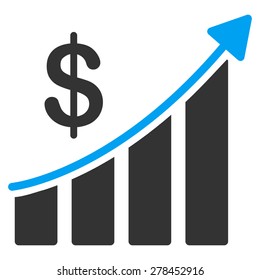 Sales chart icon from Business Bicolor Set. This isolated flat symbol uses modern corporation light blue and gray colors.