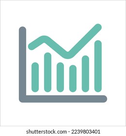 Sales Chart Icon Flat Style