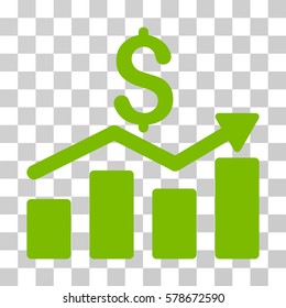 Sales Chart icon. Vector illustration style is flat iconic symbol, eco green color, transparent background. Designed for web and software interfaces.