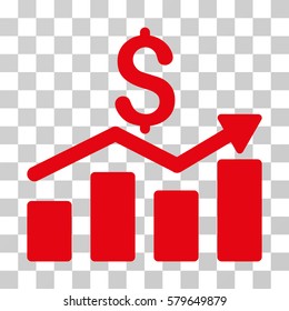 Sales Chart icon. Vector illustration style is flat iconic symbol, red color, transparent background. Designed for web and software interfaces.