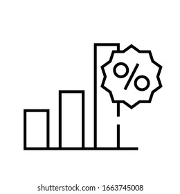 Sales chart line icon, concept sign, outline vector illustration, linear symbol.