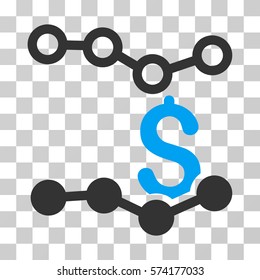 Sales Charts icon. Vector illustration style is flat iconic bicolor symbol, blue and gray colors, transparent background. Designed for web and software interfaces.