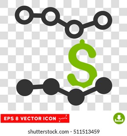 Sales Charts vector icon. Image style is a flat eco green and gray icon symbol.