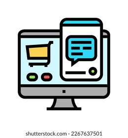 vector de icono de color de soporte de chat de ventas. signo de soporte de chat de ventas. ilustración de símbolo aislado