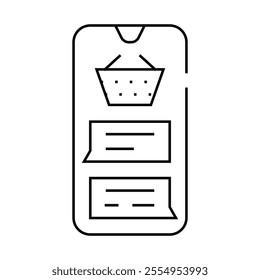 sales chat support line icon vector. sales chat support sign. isolated contour symbol black illustration
