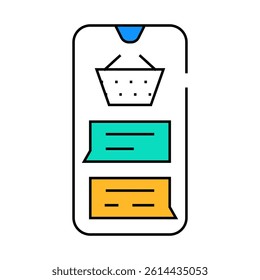sales chat support line icon vector. sales chat support sign. isolated symbol illustration