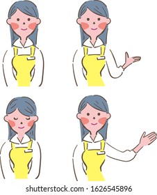 Sales clerk doing various poses illustration
