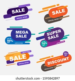 Sales colorful banner set. - Vector.