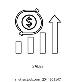 sales concept line icon. Simple element illustration. sales concept outline symbol design.