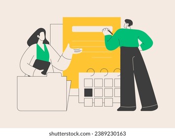 Sales contract terms abstract concept vector illustration. Contract price, delivery terms, payment, business agreement, buyer and seller, property rent and lease, partnership abstract metaphor.