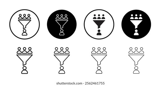 sales conversion icon Flat art in black and white isolated