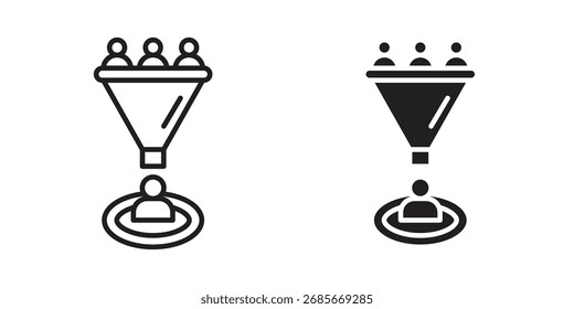 sales conversion icon outline illustration sign