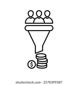 sales conversion icon Outline thin set